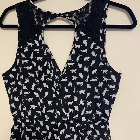 Cat / Kitten Print Black & White Forever 21 Dress - Picture 6 of 6